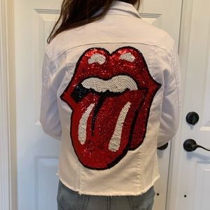 Rolling Stones Sequin Tongue Denim Jacket